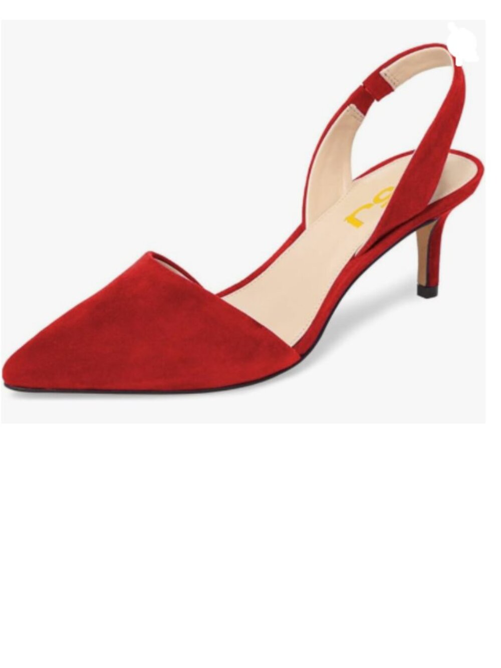 FSJ Red Mid Heels Pumps Pointed Toe Slingback Sandals Comfy Wedding Party Shoes